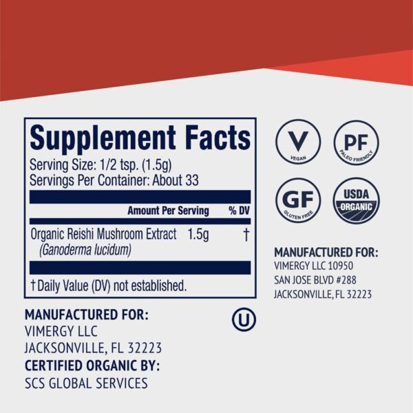 Vimergy_Reishi Extrakt Pulver_50g